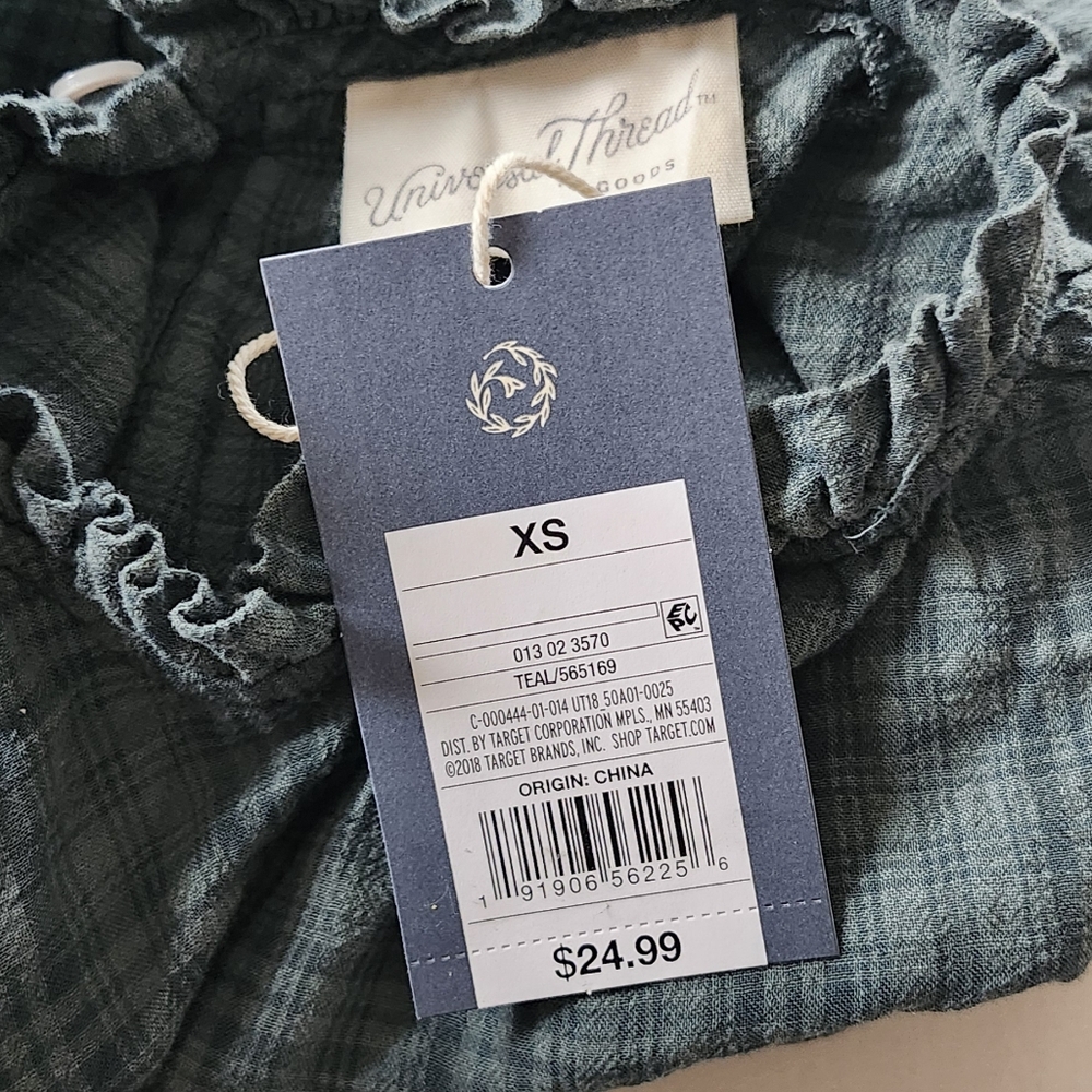 UNIVERSAL THREAD Plaid Ruffle Top - Picture 4 of 8